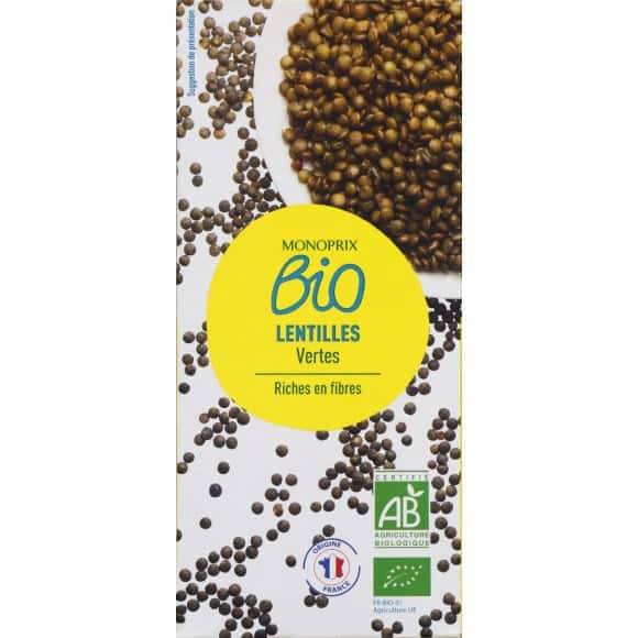 Monoprix Bio Lentilles Vertes Bio La Boîte De 500G