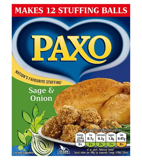 Paxo Sage & Onion Stuffing Mix (170g)