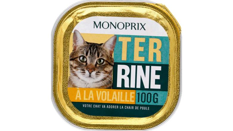 Monoprix Terrine à la volaille pour chat La barquette de 100g