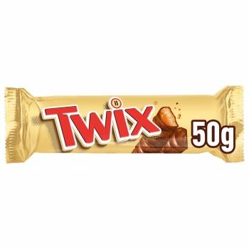 Barrita de chocolate con leche, galleta y caramelo Twix 50 g.
