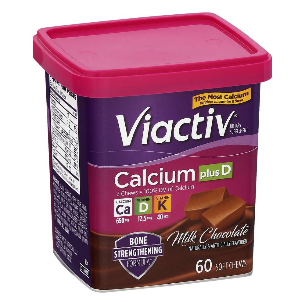 Viactiv Calcium Plus Bone Strengthening Soft Chews Dietary Supplement (milk chocolate) (60 ct)