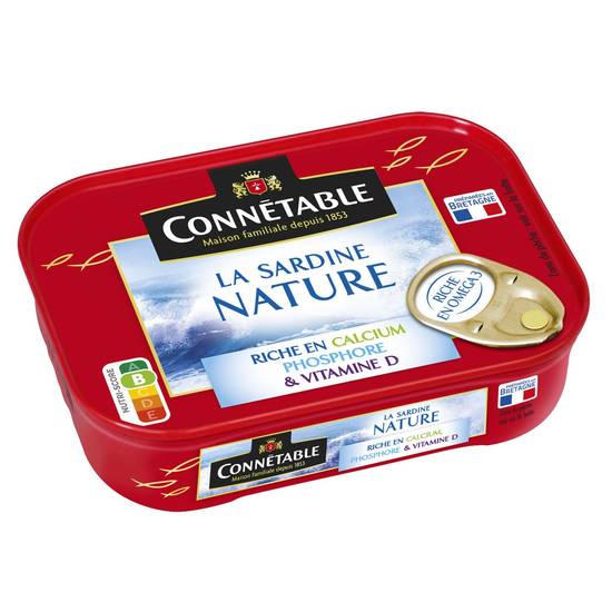 Sardines nature CONNETABLE - la boite de 95 g net égoutté