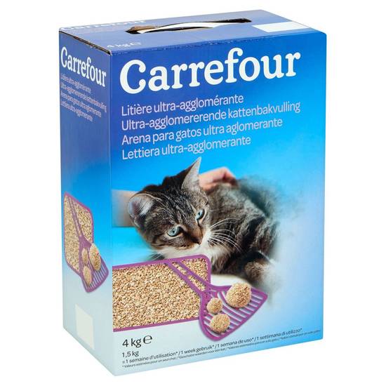Carrefour Ultra-Agglomererende Kattenbakvulling 4 kg