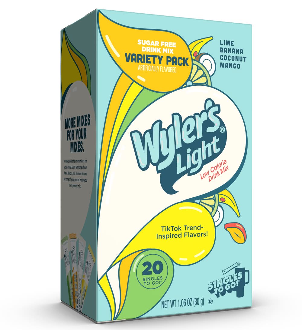 Wyler's Light Singles To Go Sugar Free Powder Drink Mix Variety pack, Assorted (1.06 oz, 20 ct)