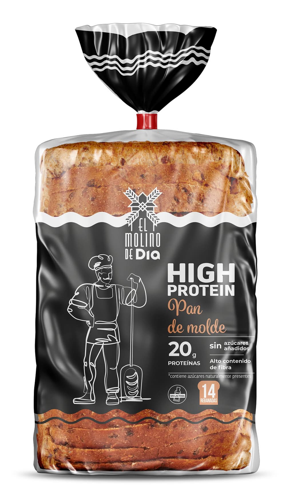 Pan De Molde Alto En Proteínas El Molino De Dia Bolsa 400 G