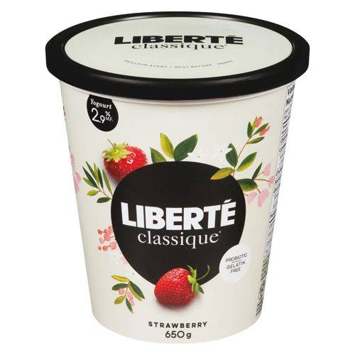 Liberté fraise 2.9% - classique strawberry yogurt (650 g)