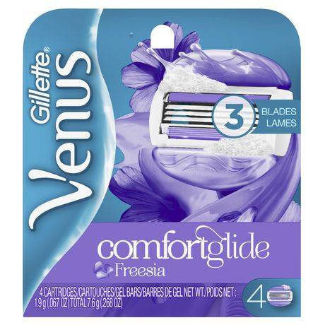 Gillette venus cartouches pour rasoir venus comfortglide de gillette (4 cartouches) - comfortglide freesia scented women's razor refills (4 pieces)