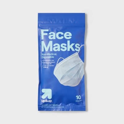 up&up Disposable Face Mask, Blue (10 ct)