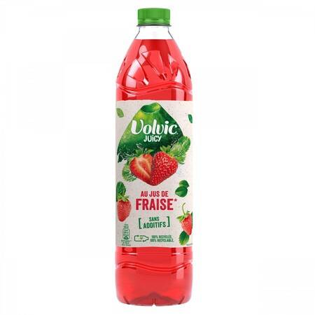 Eau aromatisée fraise VOLVIC JUICY - la bouteille d'1,5L