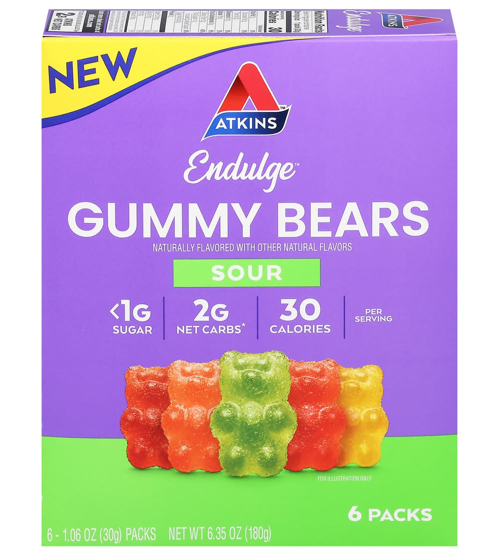 Atkins Gummy Bears Sour (6.35 oz, 6 ct)