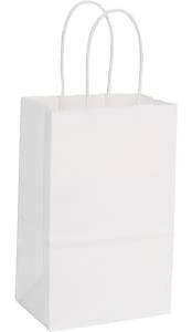 Merangue Kraft Paper Shopping Bags, White (25 ct)