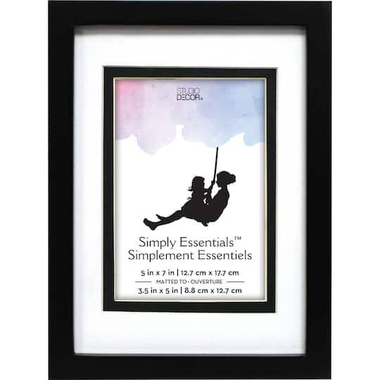 Simply Essentials Black Linear Frame With Double Mat By Studio Decor