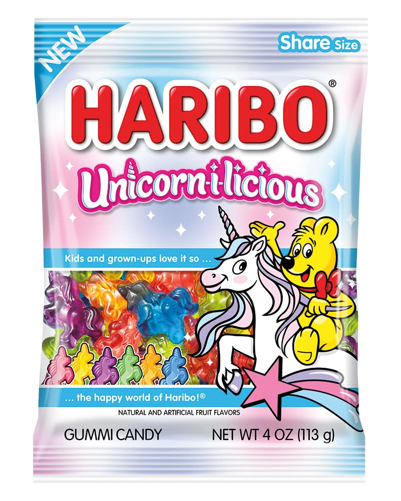 Haribo Unicorn-I-Licious Gummi Candy, Fruit (4 oz)