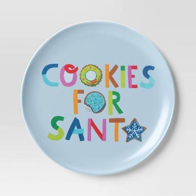 10" Christmas Cookies For Santa Dinner Plate Blue - Wondershop™