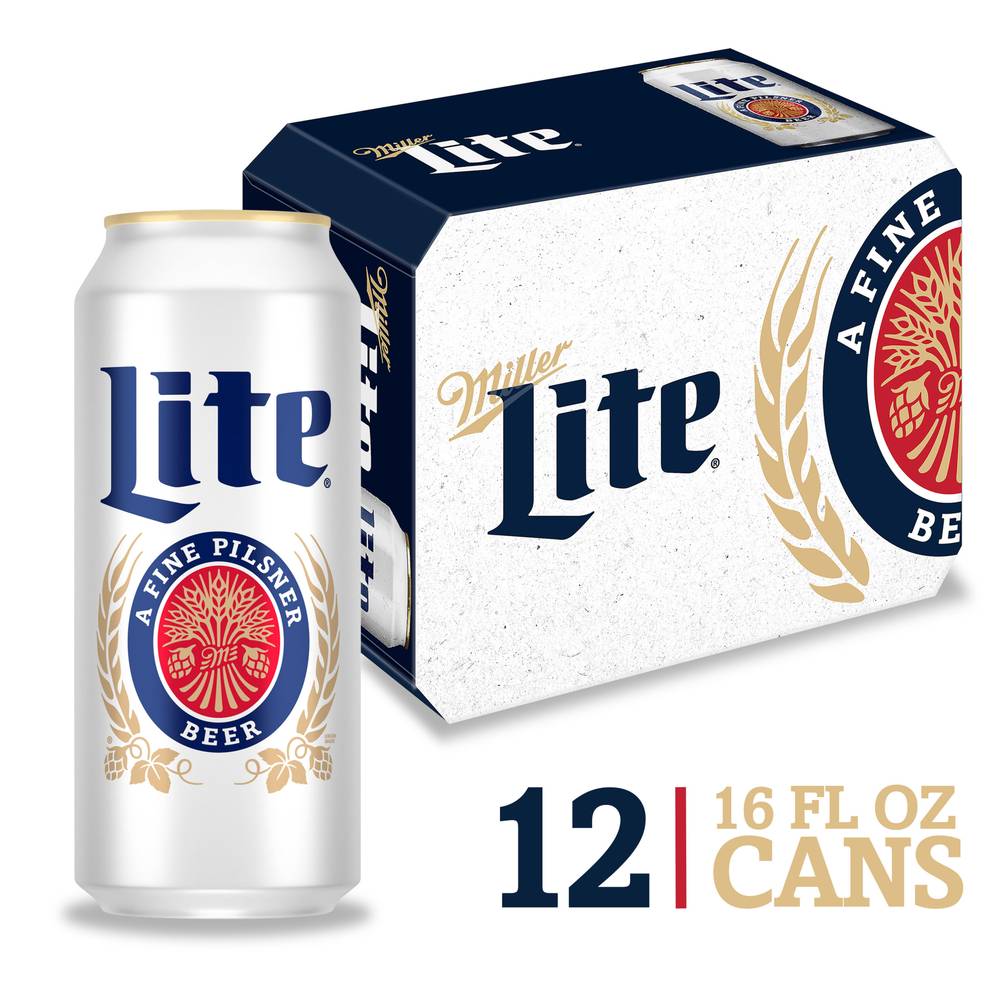 Miller Lite a Fine Pilsner Beer (12 pack, 16 oz)