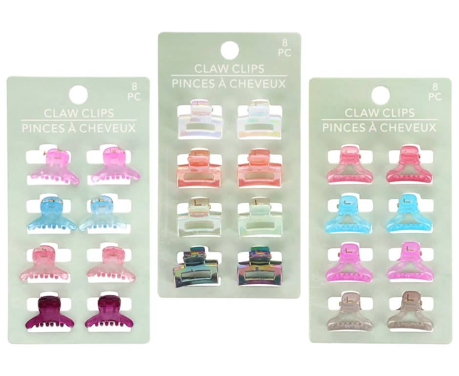 Mini Claw Hair Clips, 8-ct. Pack