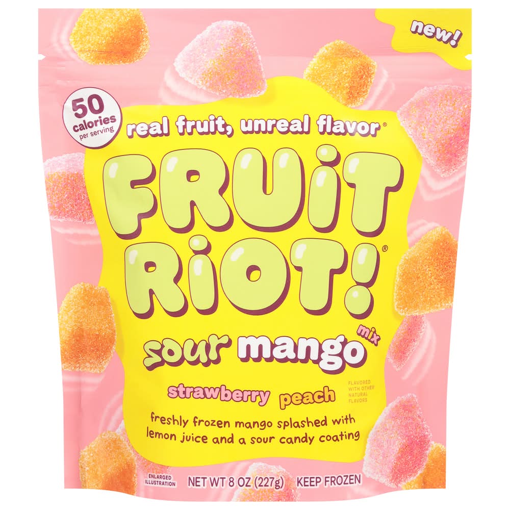 Fruit Riot! Sour Mango Mix, Strawberry Peach (8 oz)