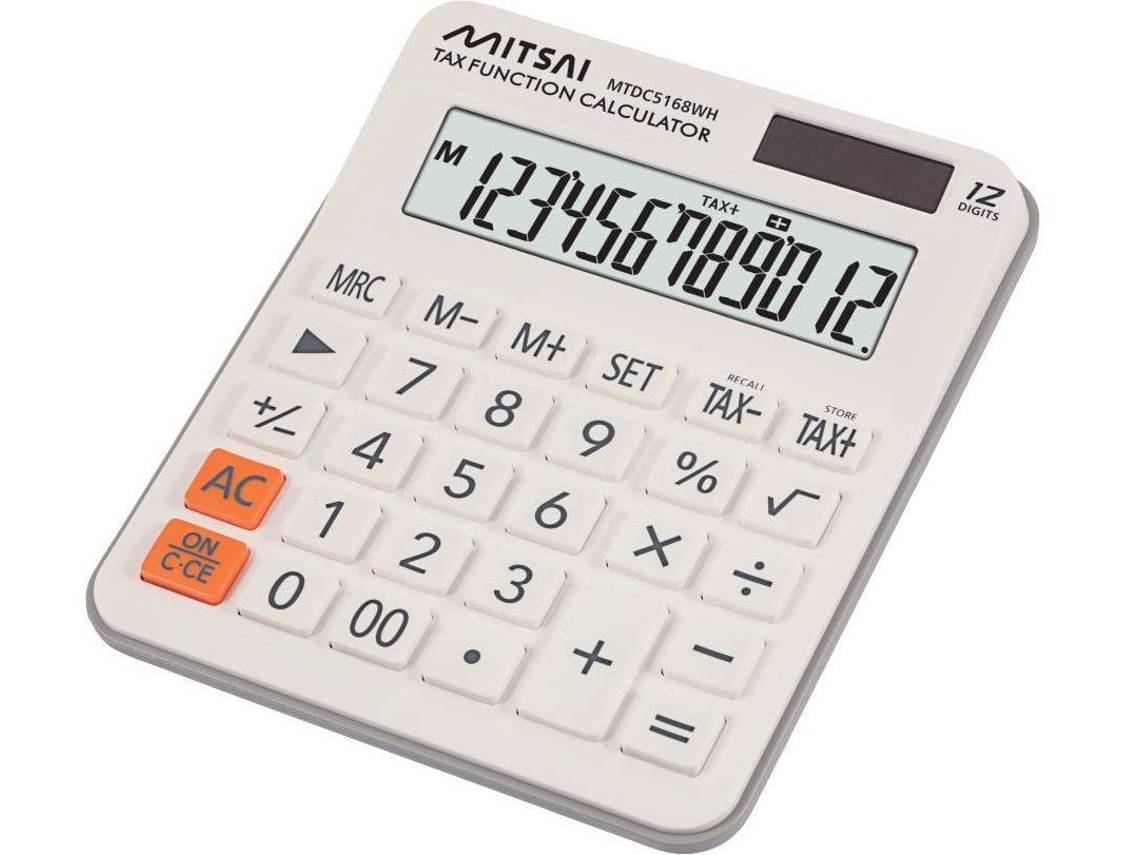 Calculadora Básica Tax MITSAI BR Branco (12 dígitos)