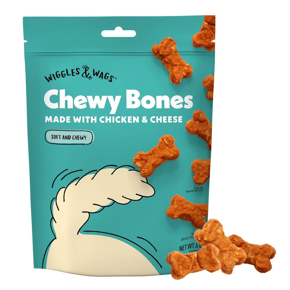 Wiggles & Wags Soft Chewy Chicken & Cheese Meaty Sticks Dog Treats