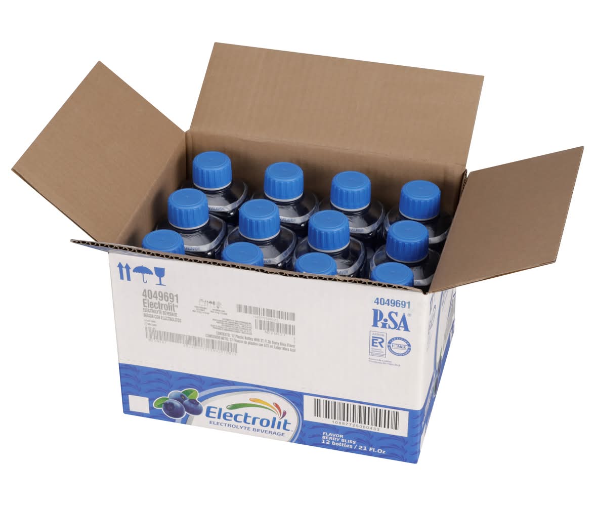 Electrolit Electrolyte Hydration & Recovery Drink, Berry Bliss (21 fl oz, 12 ct)