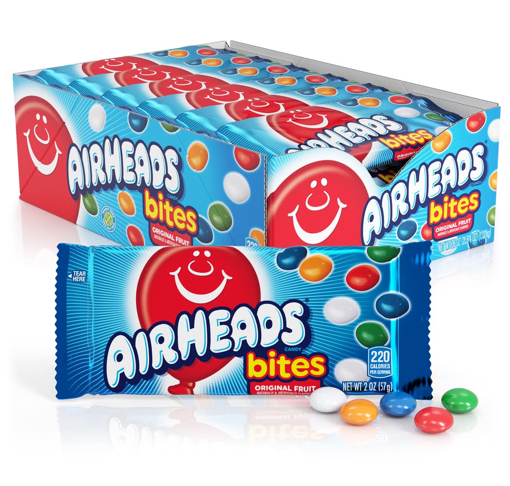 Airheads Bites Fruit Soft Chew Candy, Assorted (36 oz, 18 ct)