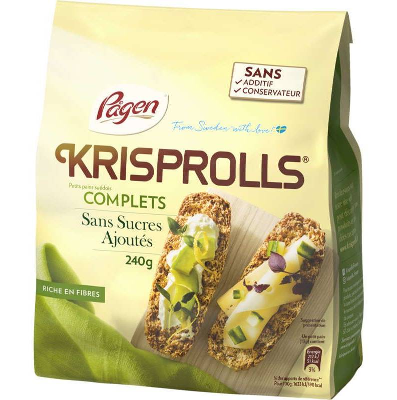 KRISPROLLS - Petits pains complets sans sucres ajoutés (240g)
