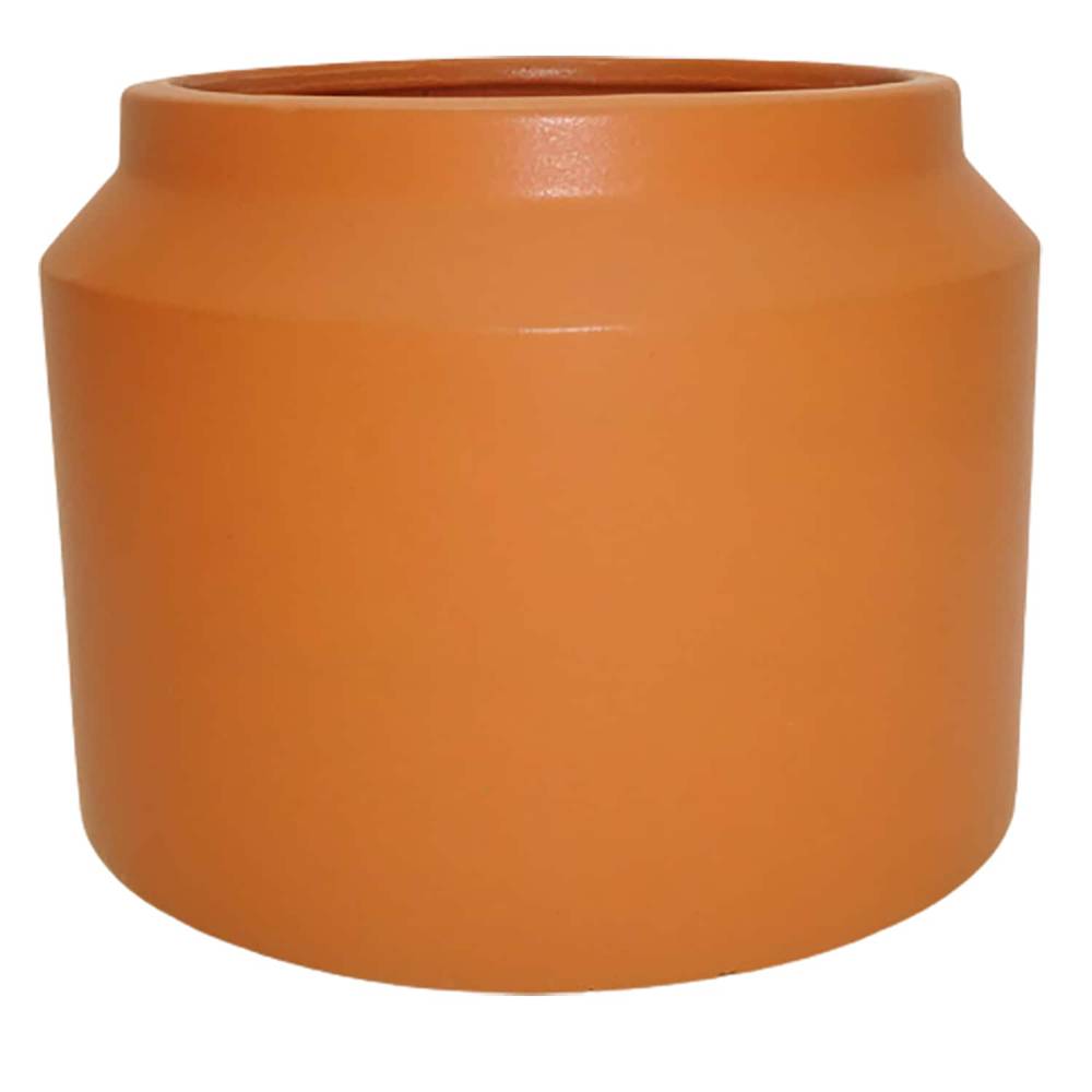 Origin 21 Round 10.2-in W x 7.5-in H Orange Ceramic Contemporary/Modern Indoor/Outdoor Planter | 2484 TER