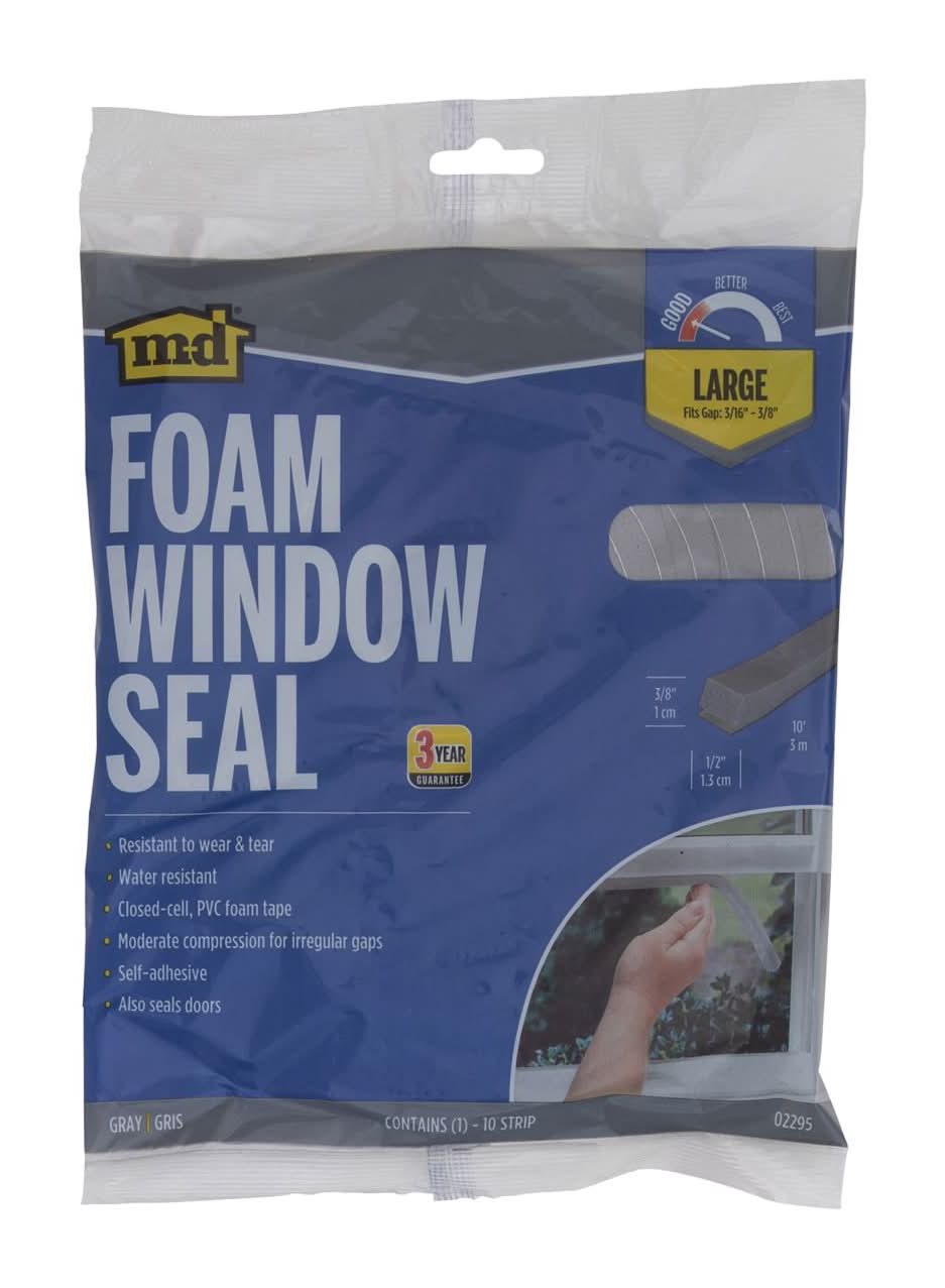 M-D Building Products Gray Foam Weather Stripping Tape For Doors And Windows 120 In. L X 0.38 In.