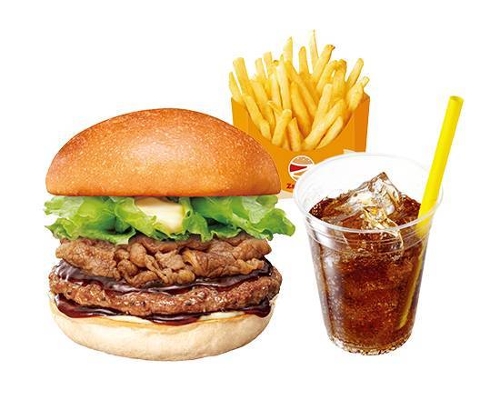 【セット】牛カルビ てりやきビーフバーガー Teriyaki Beef Burger with Beef Kalbi Set