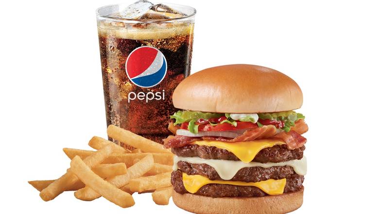 Bacon Two Cheese Deluxe 1/2lb* Triple Combo