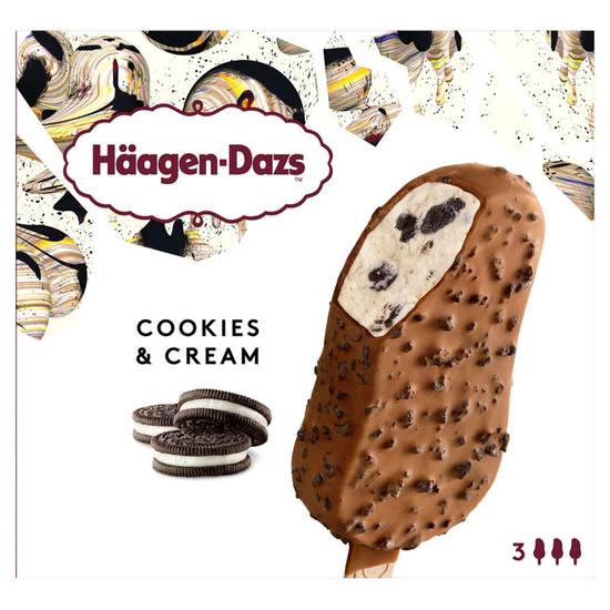 Häagen-Dazs Cookies & Cream Ice Cream Bars 3 x 80ml