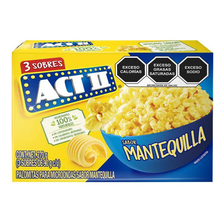 Act ii palomitas sabor mantequilla (pack 3 x 90 g)