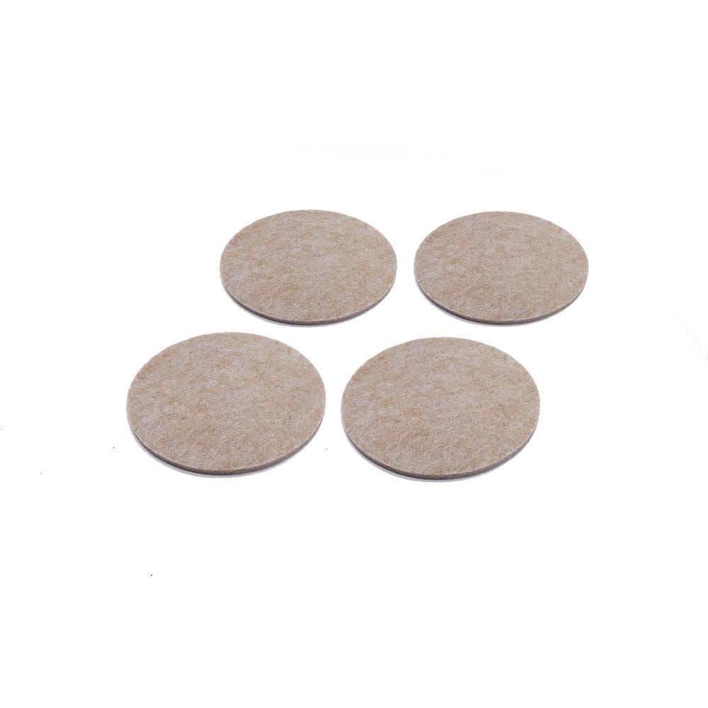 Everbilt 3 In. Beige Round Felt Heavy Duty Self-Adhesive Furniture Pads (4-Pack)