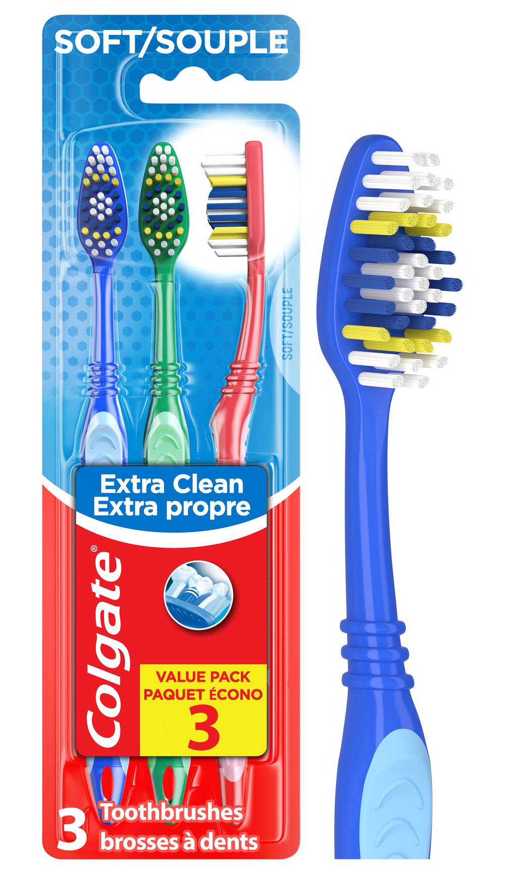 Colgate Extra Clean Soft Toothbrushes (1 lbs, 3 ct)
