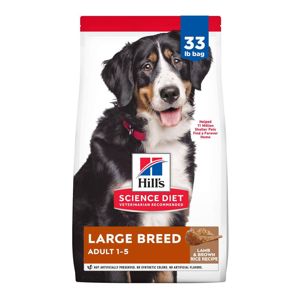 Hill's Science Diet Large Breed Adult Dry Dog Food - Lamb Meal & Brown Rice, Lamb Meal & Rice, 33 Lb, None (33 lbs)