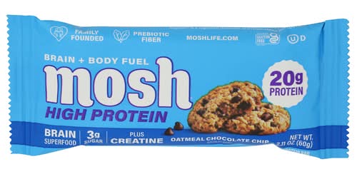Mosh Oatmeal Chocolate Chip High Protein Plus Creatine Bar