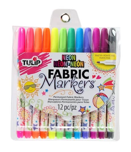 Tulip Permanent Fabric Markers, Multi (12 ct)