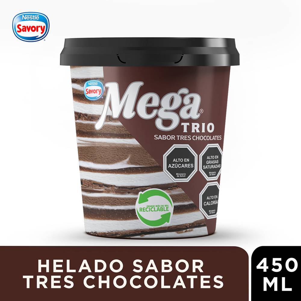 Savory · Helado mega trio - Tres Chocolates (450 ml)