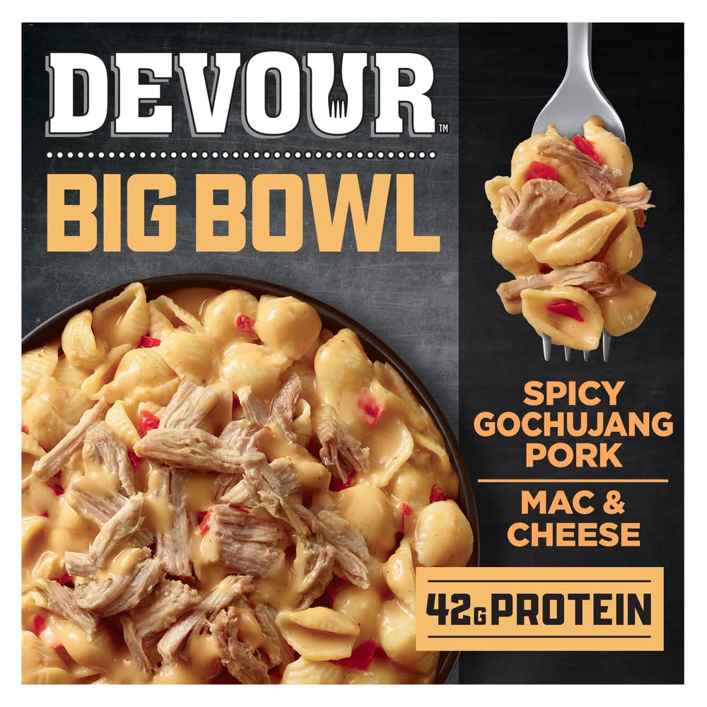 Devour Big Bowl Spicy Gochujang Pork Mac & Cheese (14 oz)