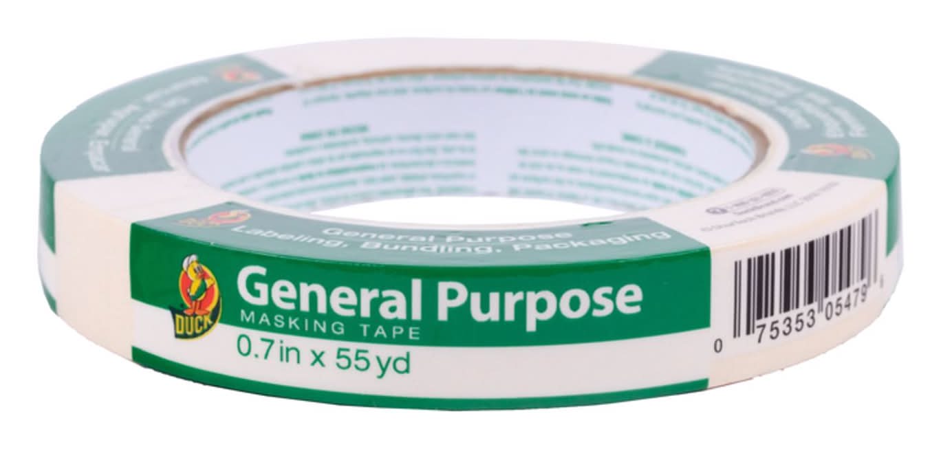 Duck 0.7 In. W X 60 Yd L Beige High Strength Masking Tape 1 Pk