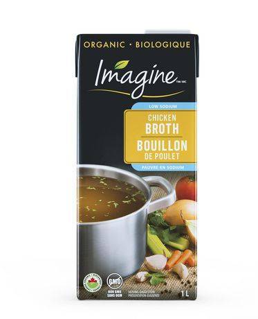 Imagine · Organic low sodium chicken broth - Bouillon de poulet biologique à faible teneur en sodium (1 L - 1°L)