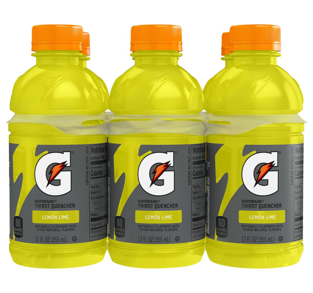 Gatorade Thirst Quencher Sports Drink, Lemon Lime (6 x 12 fl oz)