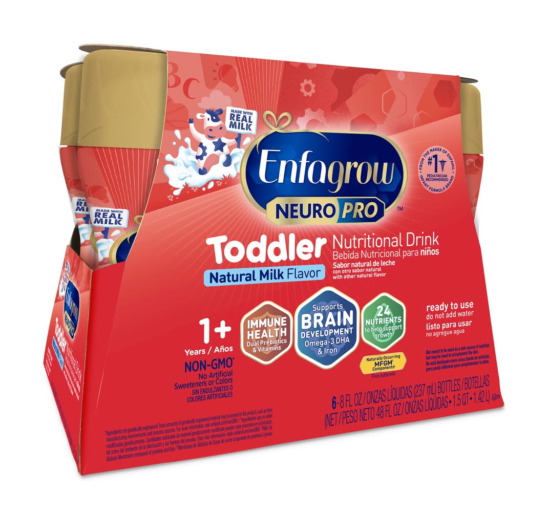 Enfagrow Neuro Pro Toddler Nutritional Drink, Natural Milk, 1+ Years (6 x 8 fl oz)