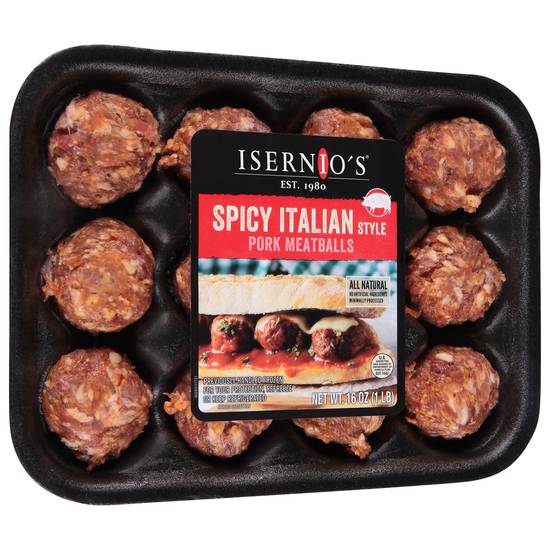 Isernio's All Natural Spicy Italian Style Meatballs (pork)
