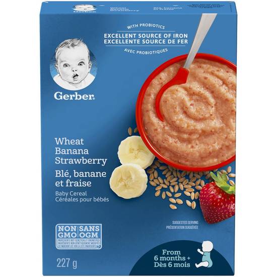 Gerber Wheat With Banana & Strawberry Baby Cereal (227 g)