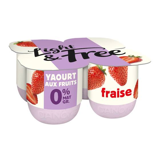 Light & Free - Yaourt aux fruits allégé 0% mg (fraise)