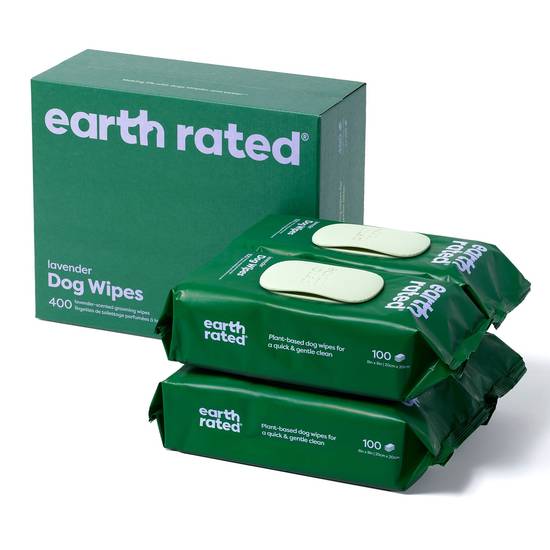Earth Rated® Dog Grooming Wipes - Compostable & Plant-Based (Size: 400 Count - Scented)