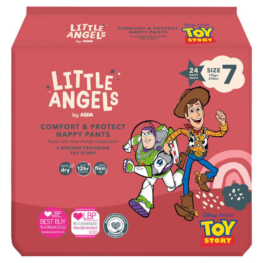 Asda Little Angels Comfort & Protect Disney Nappy Pants(24 Ct)(Size 7)