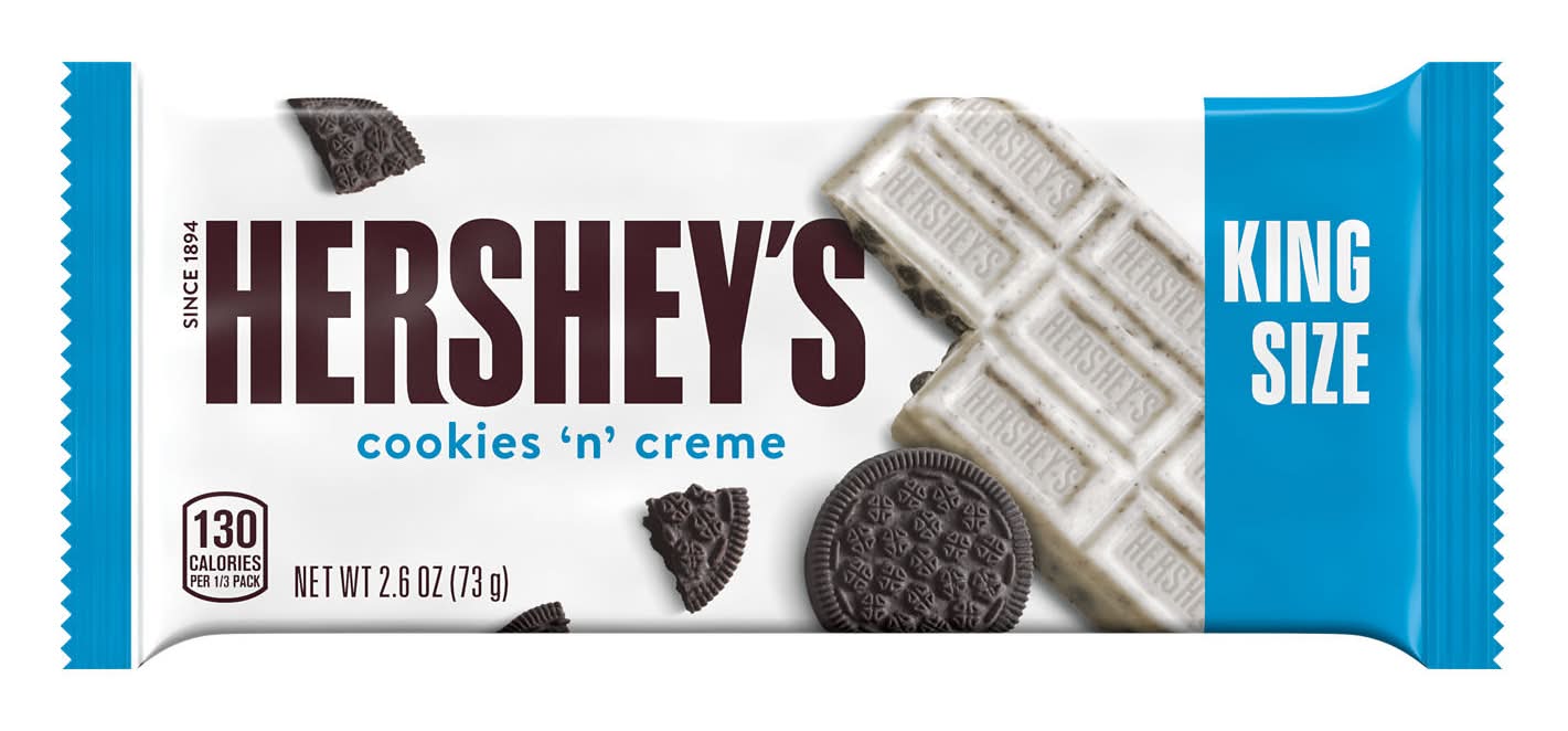 Hershey's King Size Chocolate Bar, Cookies 'N' Creme (2.6 oz)