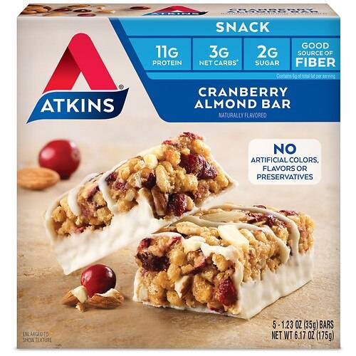Atkins Day Break Snack Bars Cranberry Almond - 1.2 oz x 5 pack